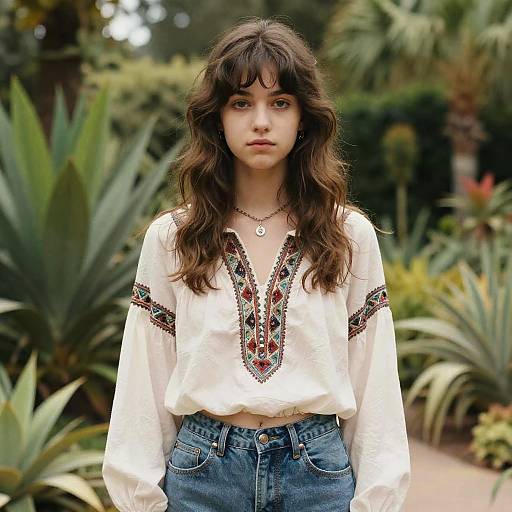 Bohemian Teen Girl with Choppy Bangs