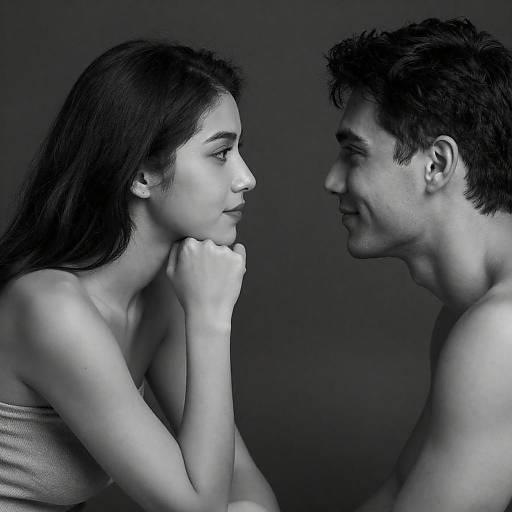 Intimate Black-and-White Couple Portrait