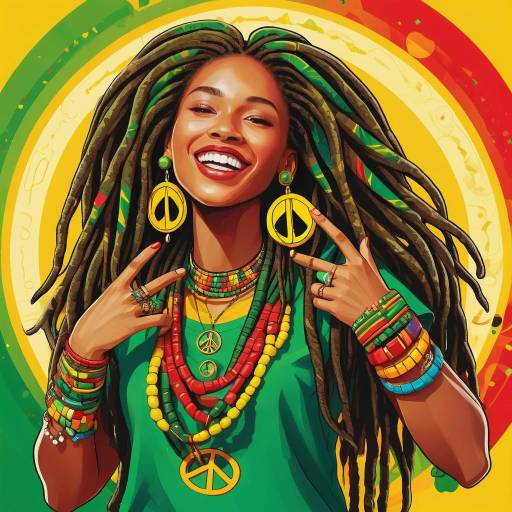 Joyful Reggae Woman in Vibrant Colors