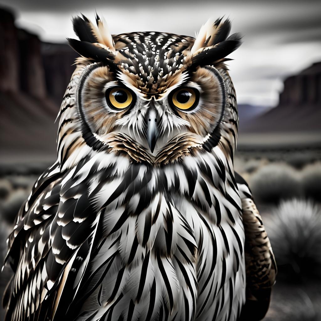 Ultra-Realistic Owl Portrait Art