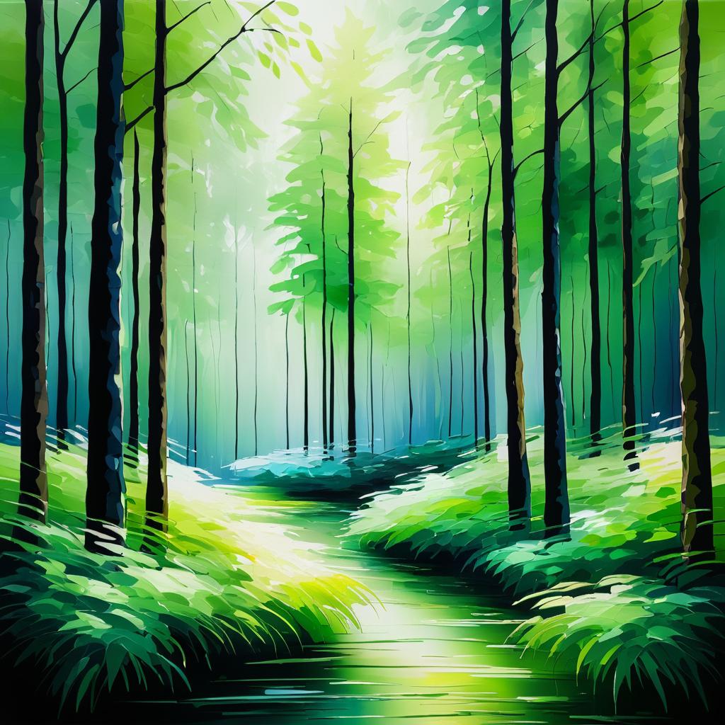 Impressionist Serenity in Silent Forest