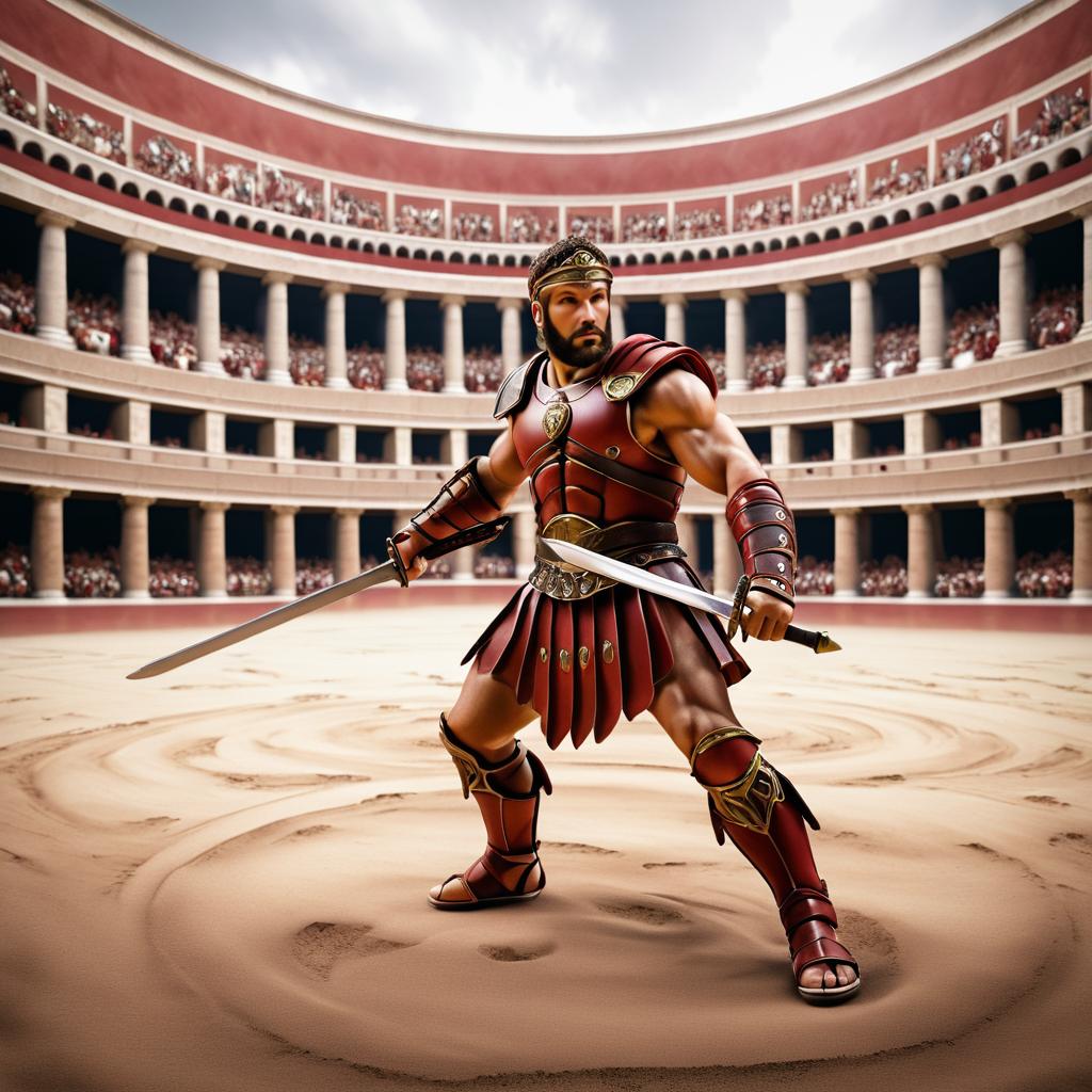 Fierce Gladiator in a Realistic Arena