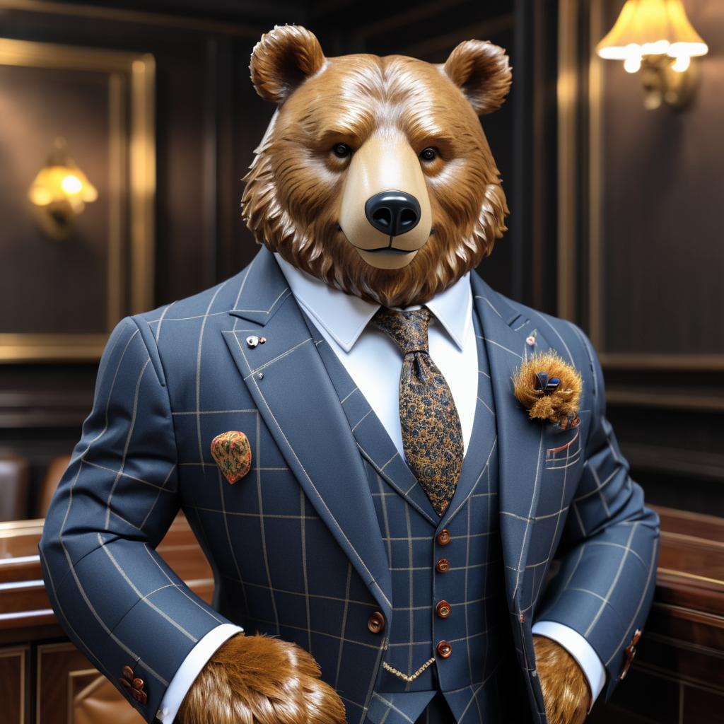 Stylish Anthropomorphic Bear in Suit