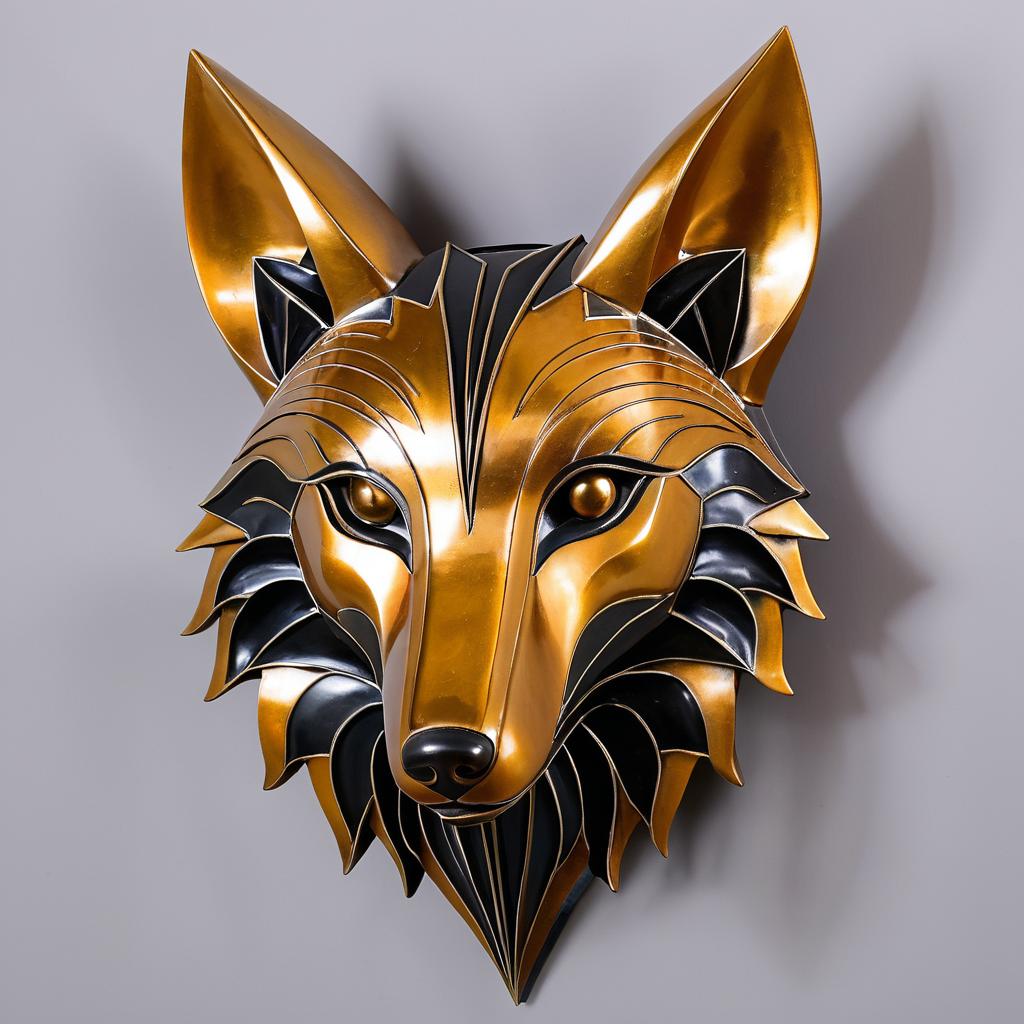 Stylized Art Deco Fox Head Sculpture