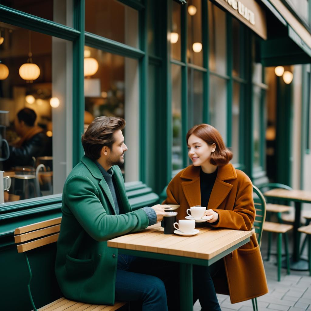 Cinematic Coffee Date in a Café