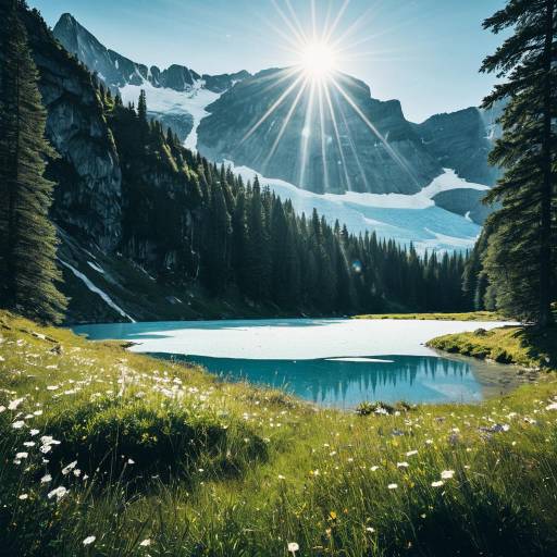 Crisp Alpine Meadow Digital Patch Design
