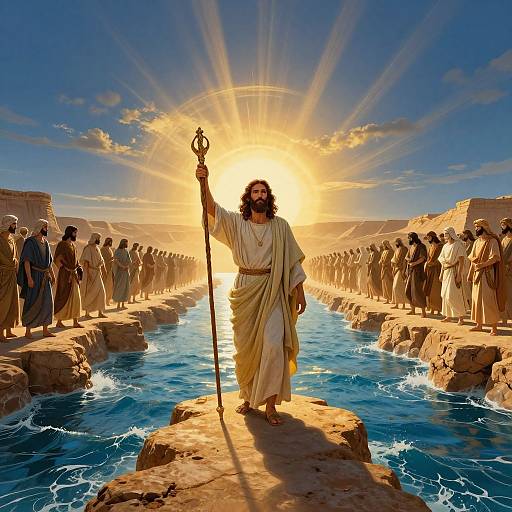 Moses Parting the Red Sea in Glory
