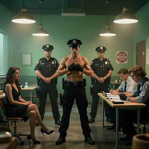 Mysterious Scene in Smoky Room