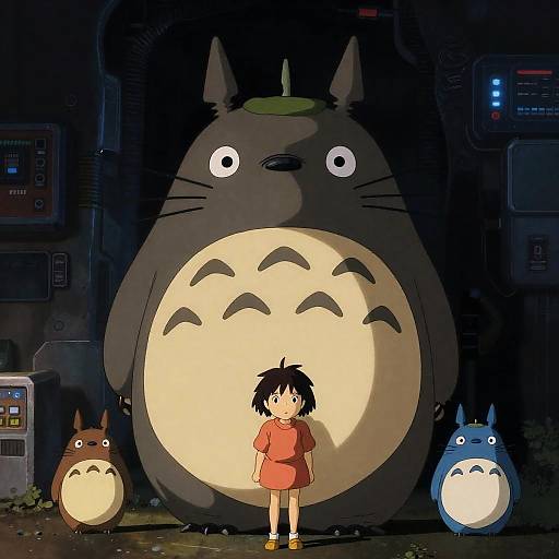 Cyberpunk Totoro: Neon Forest Metamorphosis