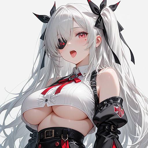 Intricate Portrait of White-Haired Girl