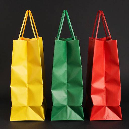 Vibrant Glossy Shopping Bags Trio