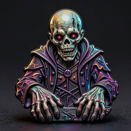 Detailed Zombie Line Art Trinket