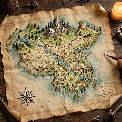 Ancient Fantasy World Map Creation