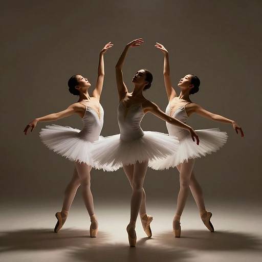 Graceful Ballerinas in Dramatic Light