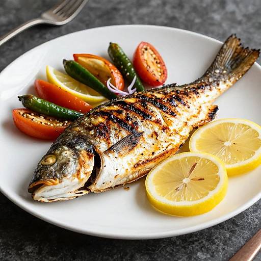 Grilled Fish with Lemon and Veggies