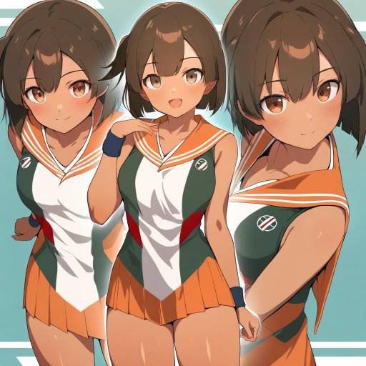 Charming Dark-Skinned Girl Character Portrait