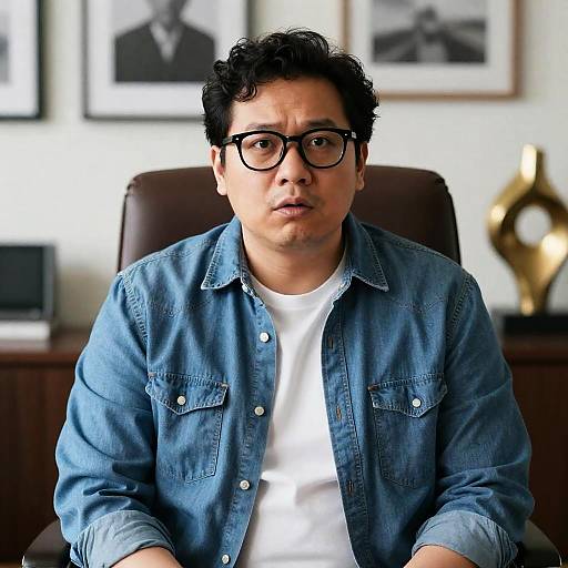 Serious Man in Office Setting