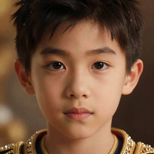 Portrait of Young Asian Boy with Ornate Costume