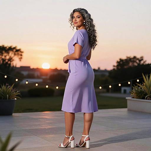Serene Woman in Lavender Garden