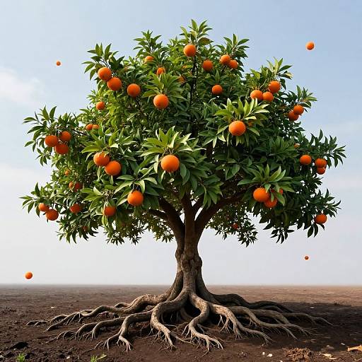 Vibrant Orange Fruits on Lush Tree