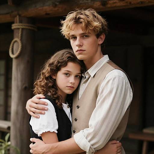 Rustic Portrait of a Young Couple