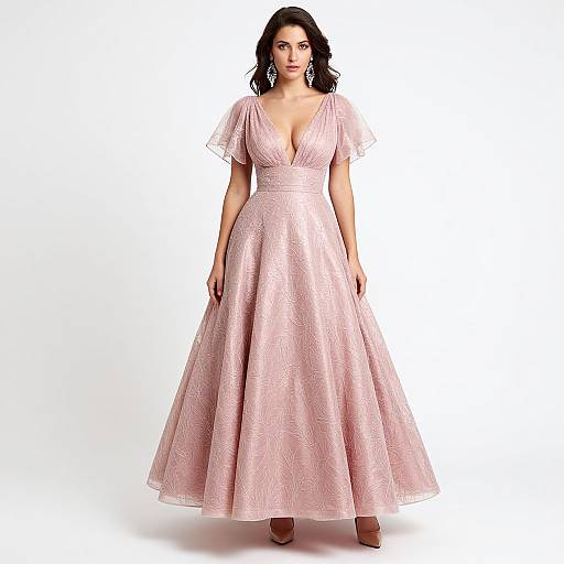 Romantic Glamour Pink Embroidered Gown