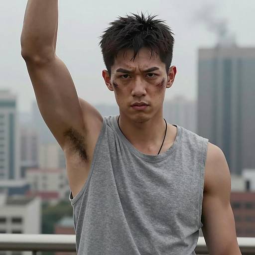 Intense Urban Warrior with Scars