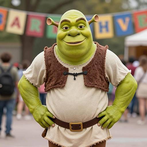 Playful Shrek Rave Costume Photography