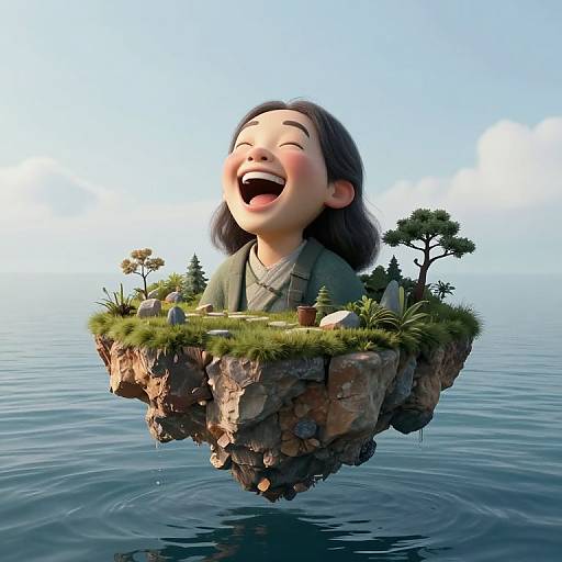 Floating Island Powered by Laughter