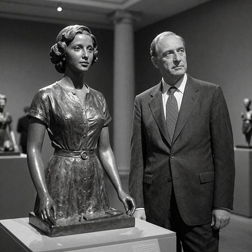Elegant Museum Exhibit in Black and White