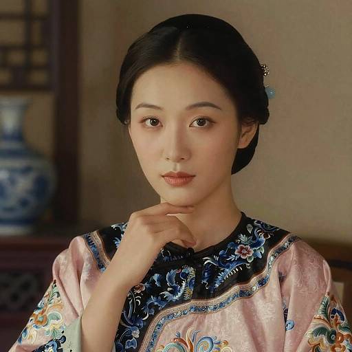 Elegant Asian Portrait in Traditional Attire