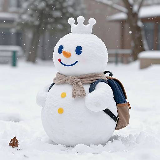 Snow Boy in White Hoodie