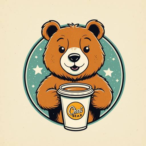 Chai Bear Retro Cartoon Logo