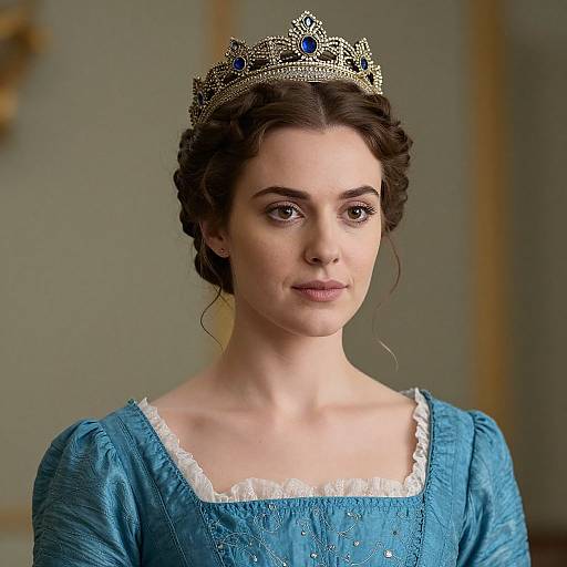 Woman in Historical Blue Dress