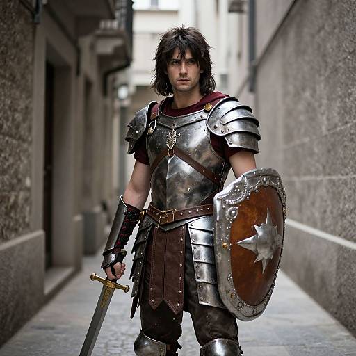 Gladiator Cosplay in Narrow Alley