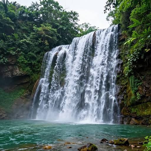 Majestic Tiered Waterfall in Forest