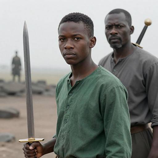 Two African American Men with Swords