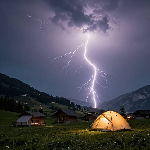 Lightning Storm Over Swiss Farm