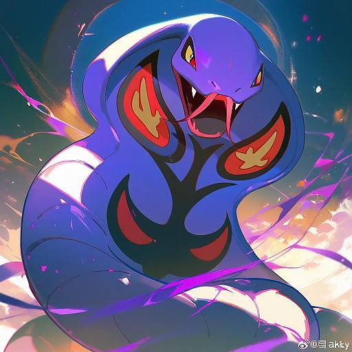 Illustration of Arbok, pokemon in the style of Ask (askzy)