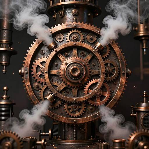 Steampunk Mechanical Emblem Design