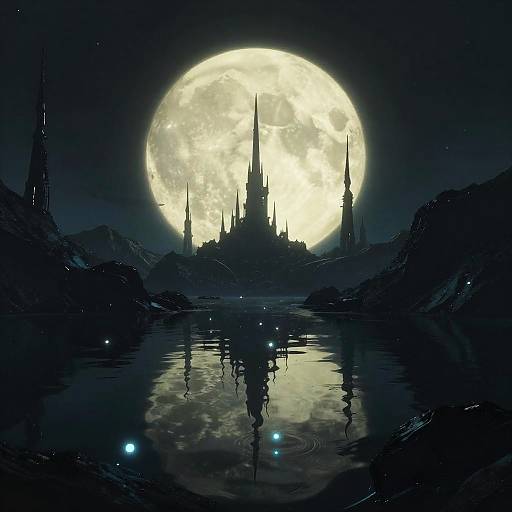 Alien Nocturnal Seas Under Luminous Planet