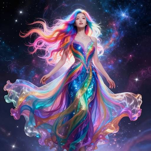 Mystical Figure with Cosmic Aura