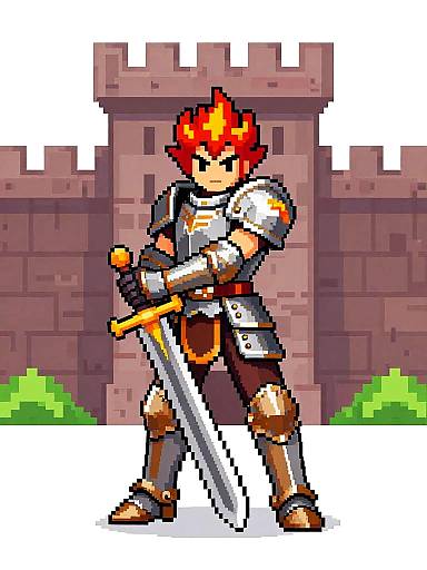 Pixel Art Archer in Armor