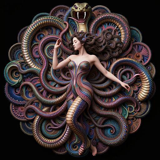Elegant Fractal Medusa Masterpiece