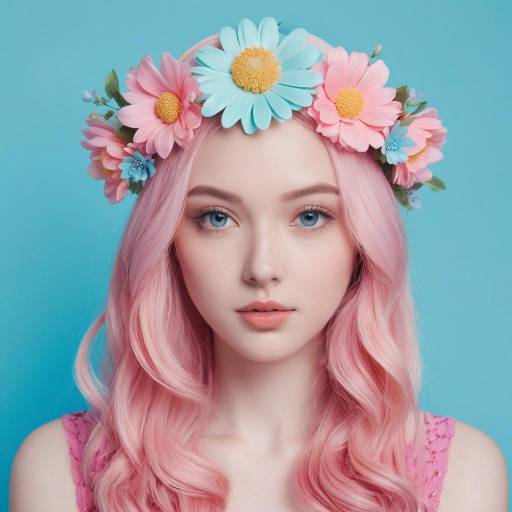 Portrait of a Girl with Floral Elegance