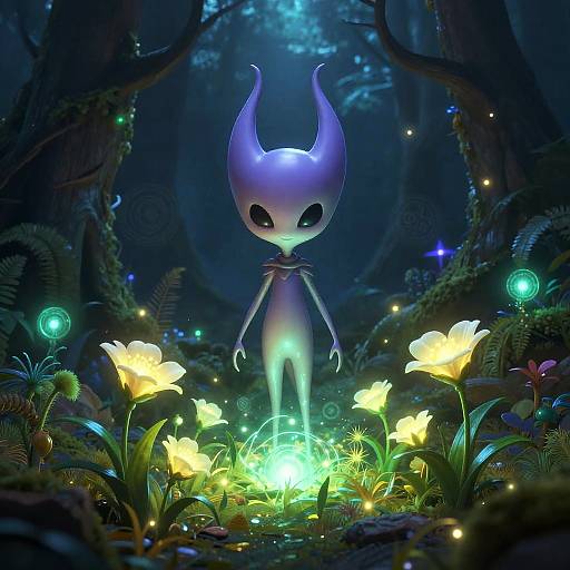 Flowey in Glowing Magical Forest