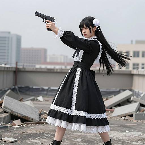 Victorian Warrior: Intense Urban Portrait