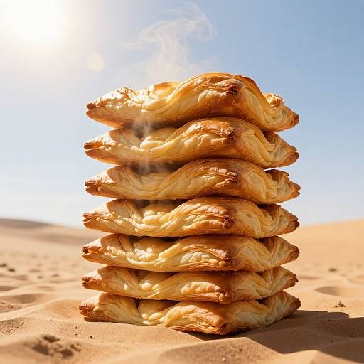 Golden Pastry Tower in Desert