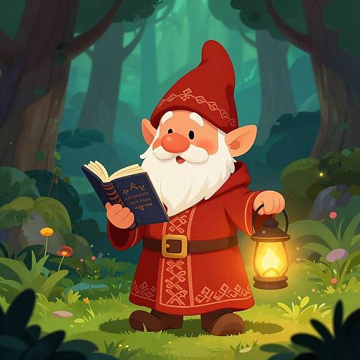 Whimsical Gnome Cleric in Enchanted Forest