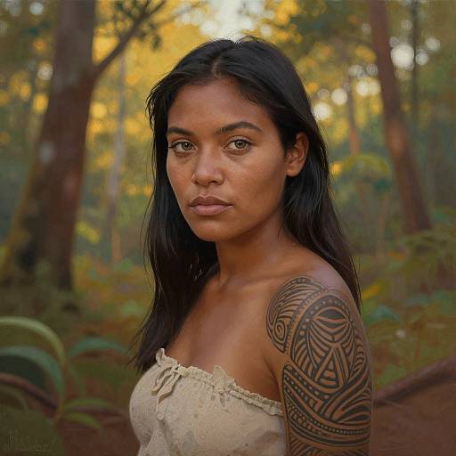 Hyper-Realistic Portrait of Aboriginal Woman